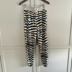 Joggers, Blue and white zebra striped,  XS but roomy